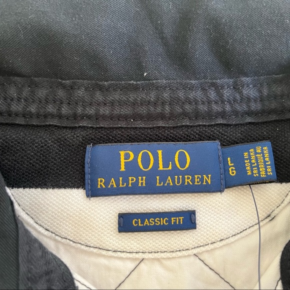 Ralph Lauren NEW Black/white polo with classic RL embellishments, Large, NWT - Picture 11 of 11